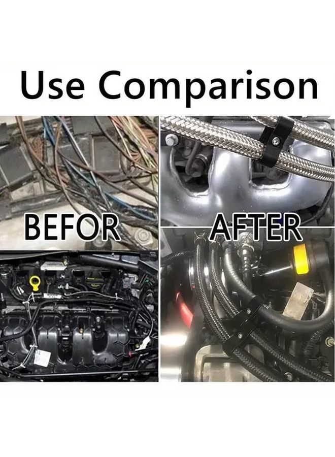 Universal An4 An6 An8 An10 Black Aluminum Hose Separator Clamp Kit 1pc For Dual Oil Fuel Water Hose - Image 5