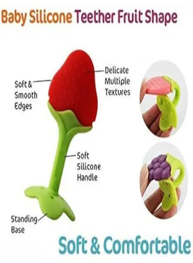 KALRA MAGIC® 1Pc Baby Fruit Feeder & 1Pcs Silicone Teether Set BPA Free Soft Chew Teething Toy & Self-Feeding Pacifier for Infants & Toddlers (Combo No 1) - Image 3
