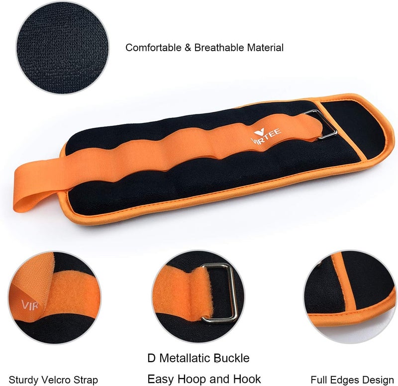 Virtee Ankle/Wrist Weights for Women, Men, Kids - Arm Leg Weights Set with Adjustable Strap - Running, Jogging, Gymnastic, Physical Therapy, Fitness - Choice of 1 lb 2 lbs 3 lbs 4 lbs 6 lbs 8 lbs 10 lbs - Image 4