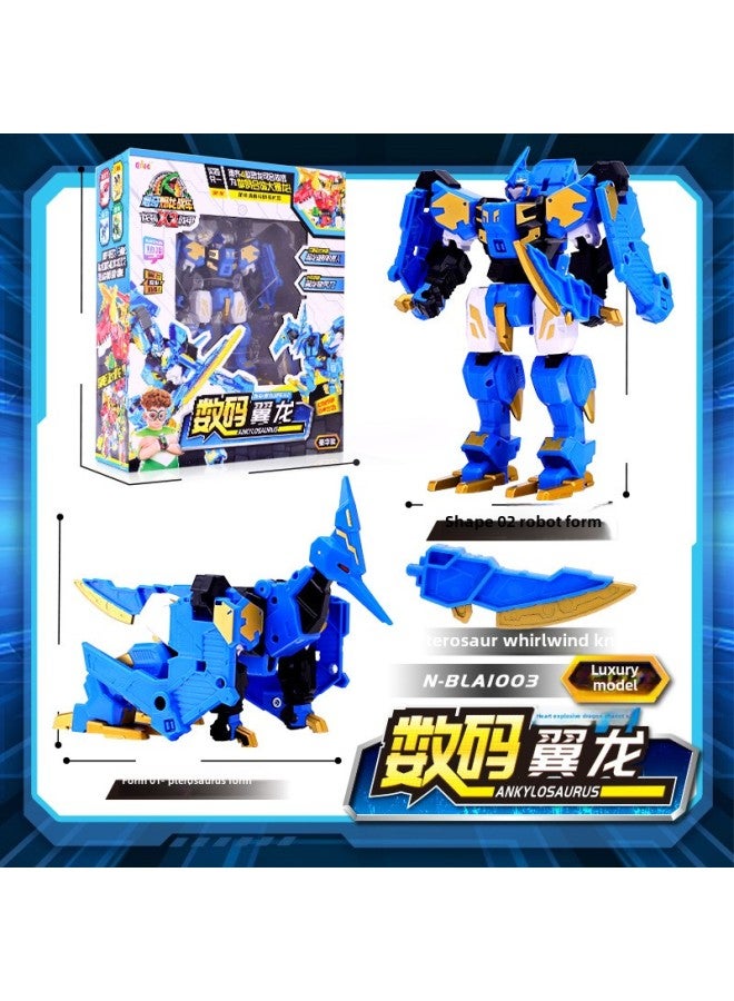 Heart Qi Blast Dragon Chariot X2 Dragon Armor Novelty Tyrannosaurus Deformed Robot King Kong Boy Car Children's Toy-Color:Luxury Pterosaur N-BLA1003 - Image 1