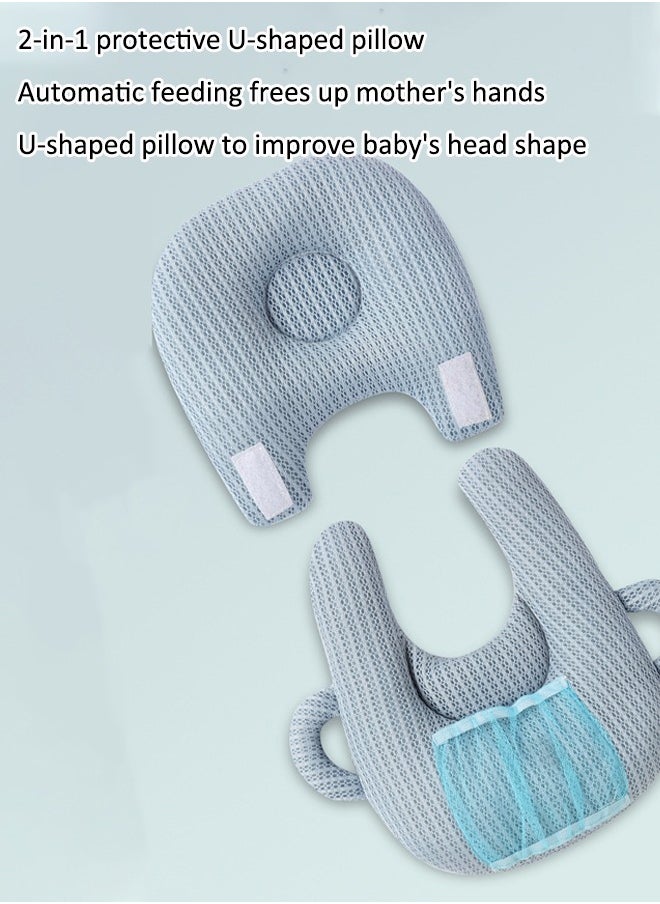 Aissiora Multifunctional baby nursing pillow Baby feeding pillows Anti-spitting milk pillow Detachable baby pillow Anti-flat headrest for babies  - Image 3