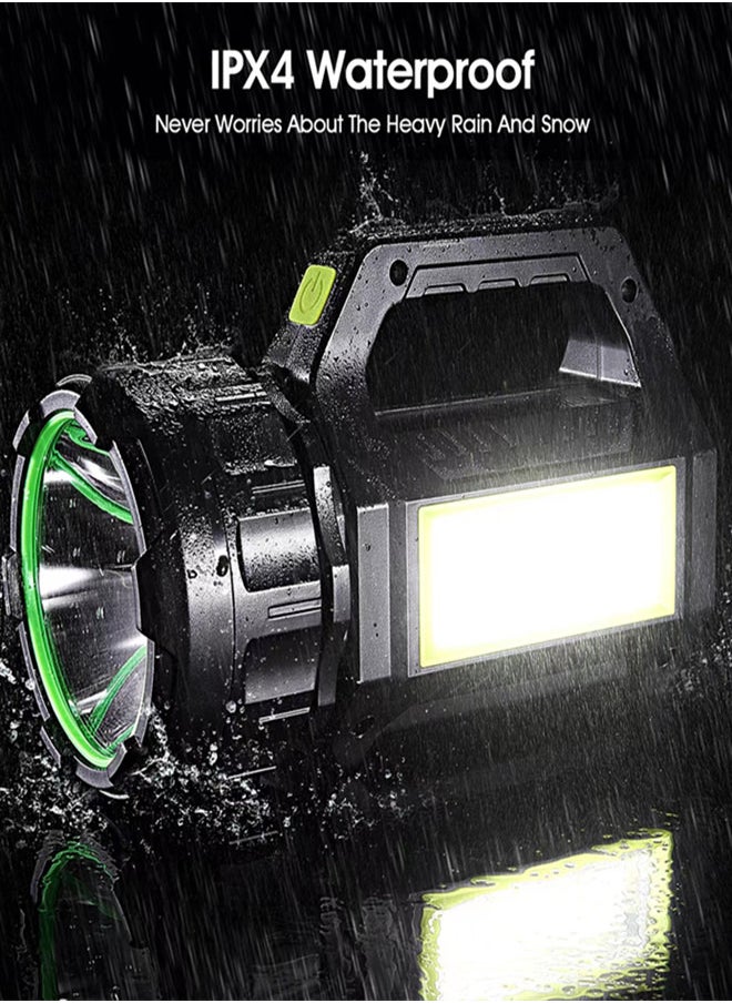 Solar & Rechargeable Camping Lantern,LED Spotlight Flashlight with High Lumen Outdoor Emergency Flashlights for Home,Hiking and Camping, USB Cable