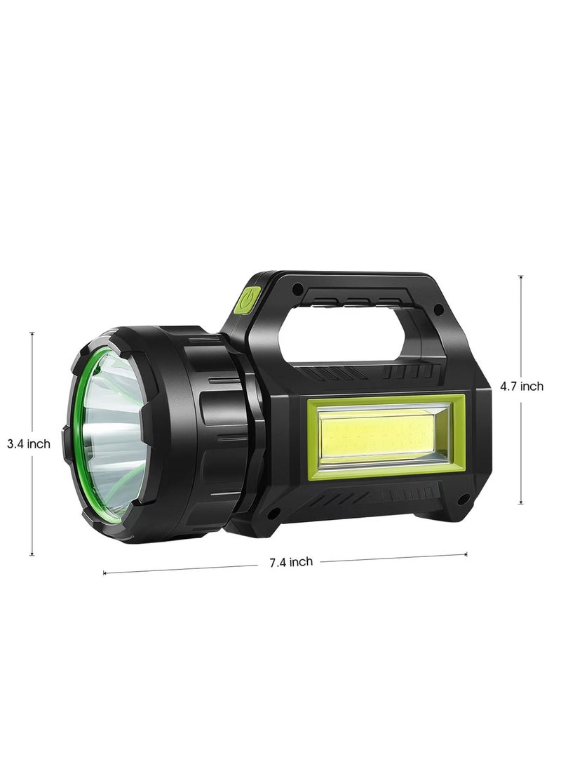 Solar & Rechargeable Camping Lantern,LED Spotlight Flashlight with High Lumen Outdoor Emergency Flashlights for Home,Hiking and Camping, USB Cable