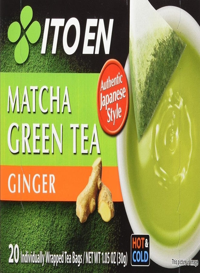 ItoEn Matcha Green Tea Ginger, 20 Individually Wrapped Tea Bag 1.5 Oz 30 gm (Imported) - Image 1