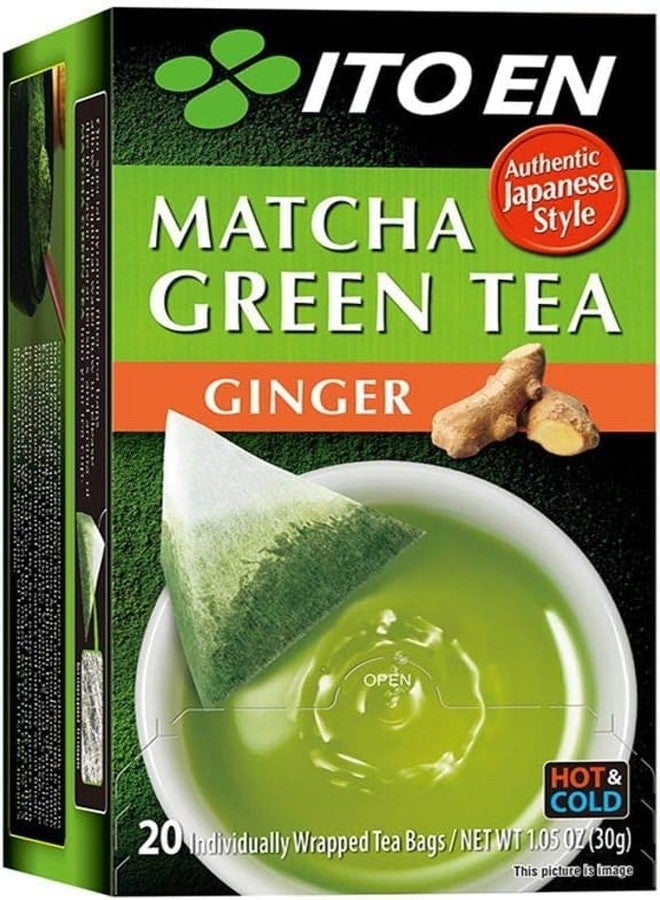 ItoEn Matcha Green Tea Ginger, 20 Individually Wrapped Tea Bag 1.5 Oz 30 gm (Imported) - Image 2