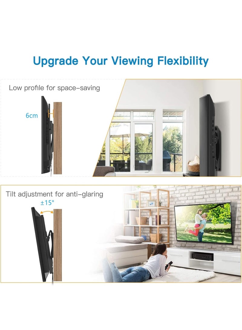 فيسيو حامل حائط مائل للشاشات من فيسيو VBT3280 | مناسب لشاشات 32–80 بوصة | VESA 600x400 مم | إمالة ±15° | فولاذ متين | يتحمل حتى 45 كجم55 - Image 3