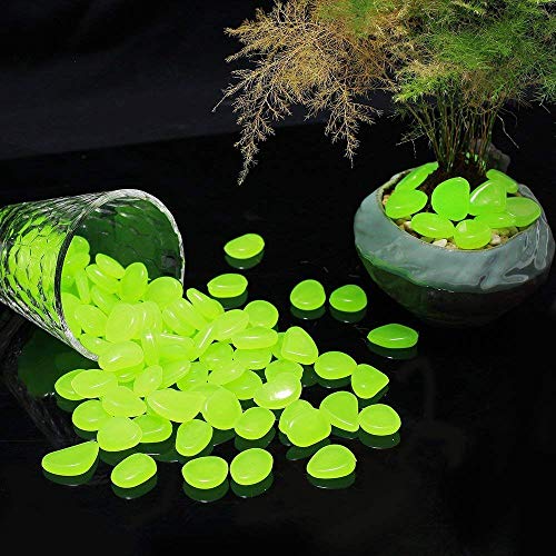 chic style 340 Pcs Glow in The Dark Garden Pebbles, Gardening Luminous Glow Stones Outdoor Decor Glowing Water Fish Tank Gravel (Green) - Image 5