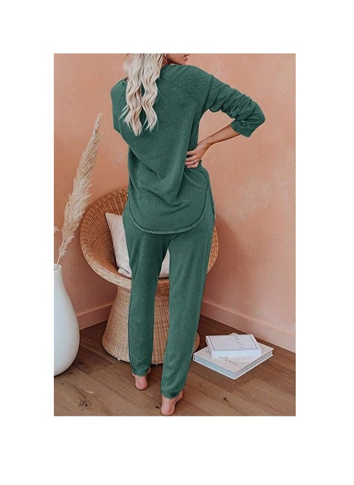 Generic - Womens 2 Piece Outfits Pajamas Sets Summer Lounge Sets Loungewear Sweatsuits with Sweatpants - Image 1
