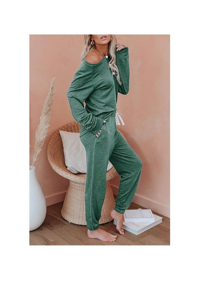 Generic - Womens 2 Piece Outfits Pajamas Sets Summer Lounge Sets Loungewear Sweatsuits with Sweatpants - Image 1