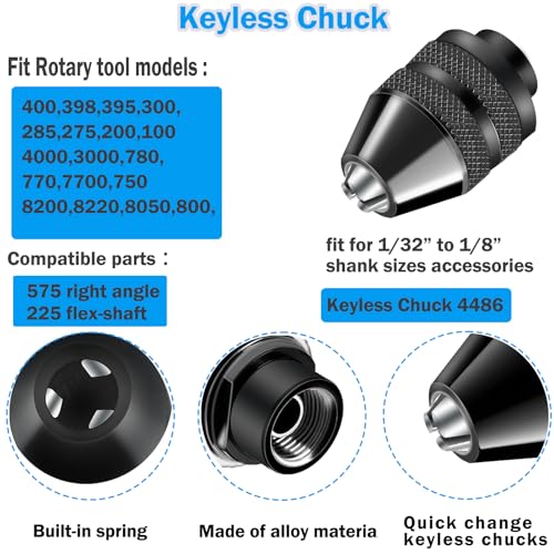 ATUOE Keyless Chuck Keyless Drill Chuck for Dremel 4486 Model 395 3000 4000 4300 7300 7700 8200 8220 Multipro - Image 3