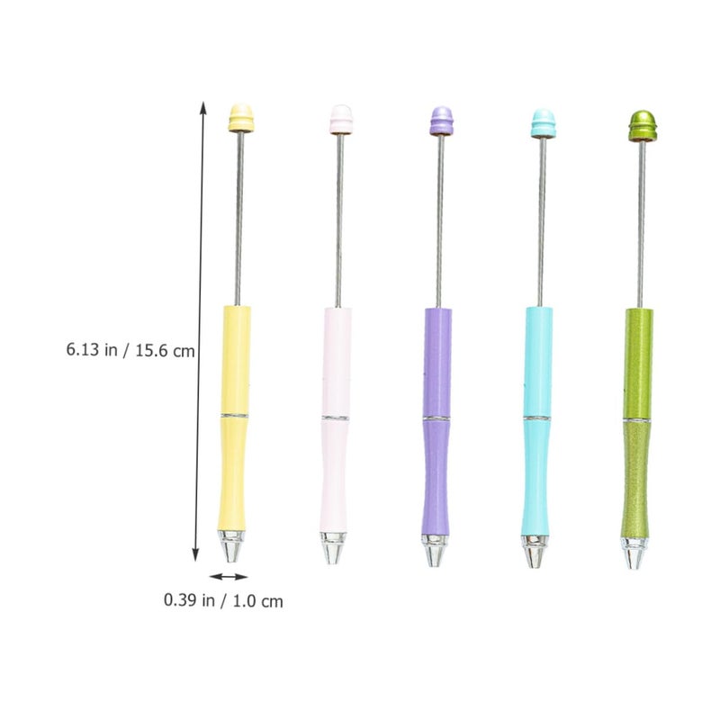 Candy Color Ballpoint Pens Set Of 5 With DIY Beads For School And Office Crafting - Image 3