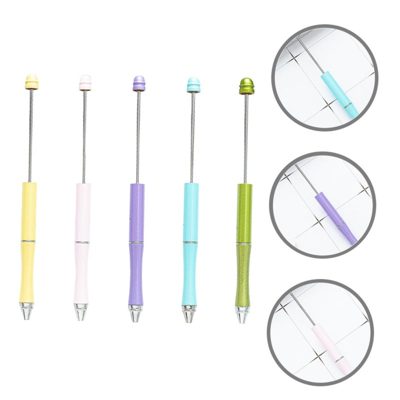 Candy Color Ballpoint Pens Set Of 5 With DIY Beads For School And Office Crafting - Image 5