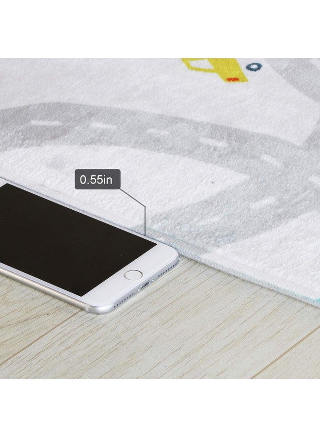 LIVEBOX Road Traffic Kids Play Area Rug 3' X 5' Washable Playroom Educational & Fun With Cars And Toys Nonslip Children Nursery Rugs For Living Room Bedroom Classroom Entryway Kids Tent - Image 4