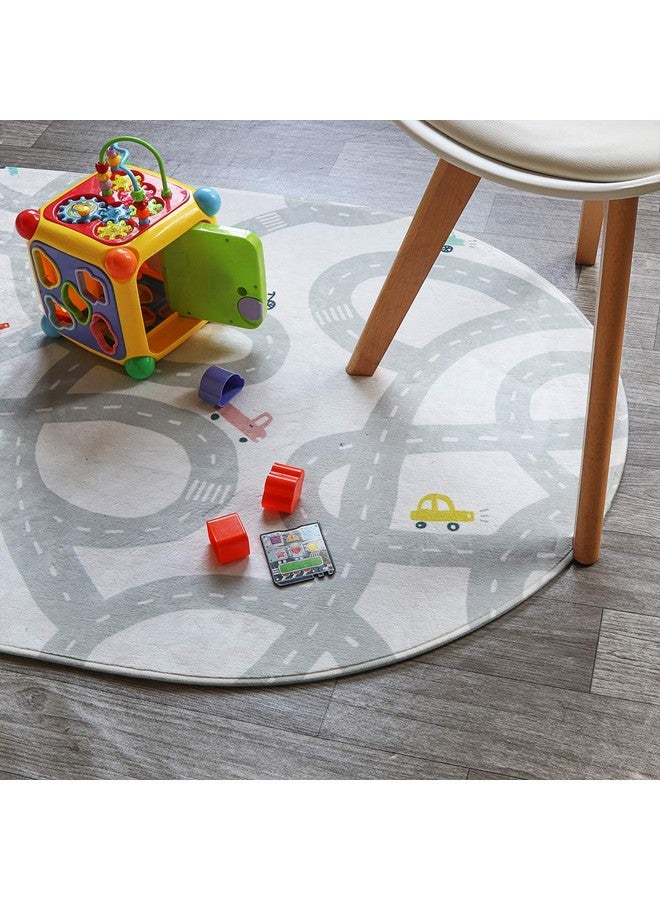 LIVEBOX Road Traffic Kids Play Area Rug 3' X 5' Washable Playroom Educational & Fun With Cars And Toys Nonslip Children Nursery Rugs For Living Room Bedroom Classroom Entryway Kids Tent - Image 3