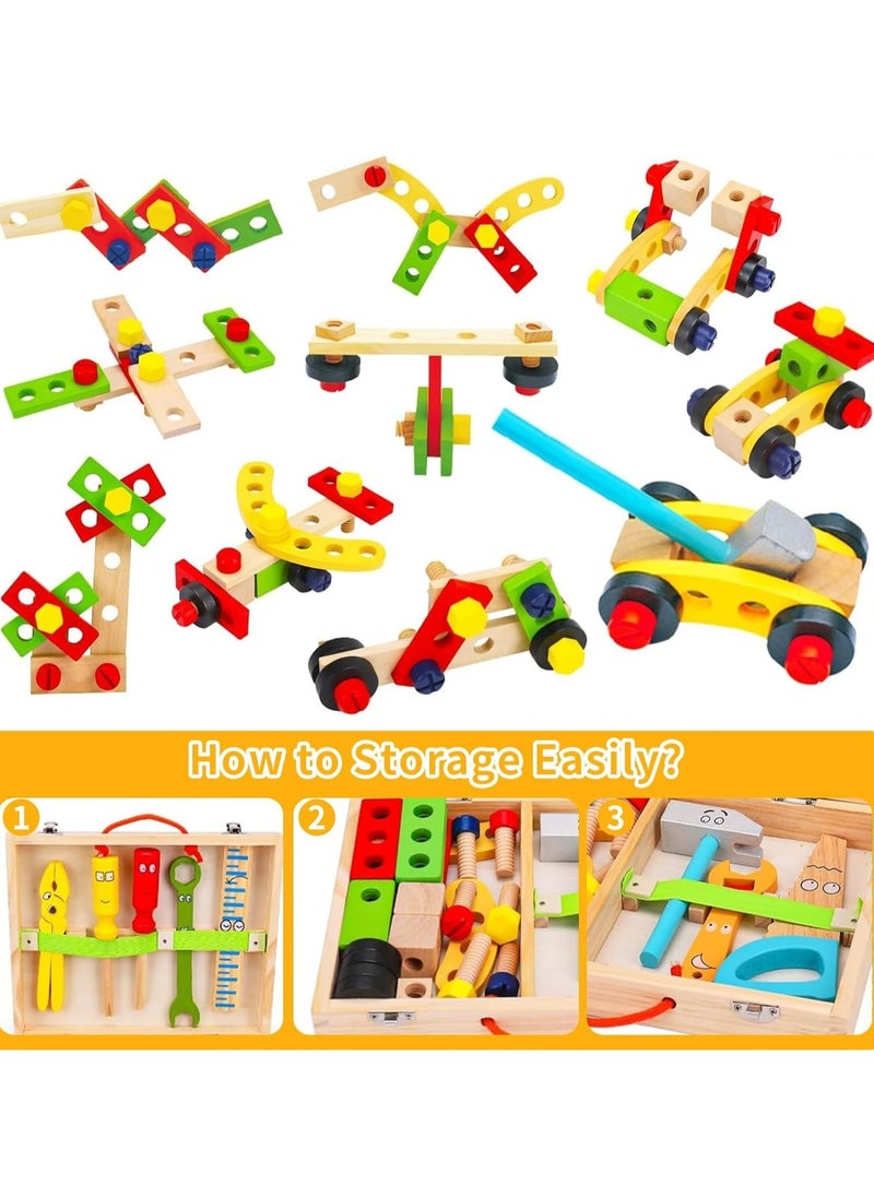 Yoawllty Portable Simulation Toolbox Kit, Non-toxic Construction Role Play Woodworking Tools Toys, Pretend Play Tool Kits, Suitable for Family Gatherings, Indoor and Outdoor Activities  - Image 4