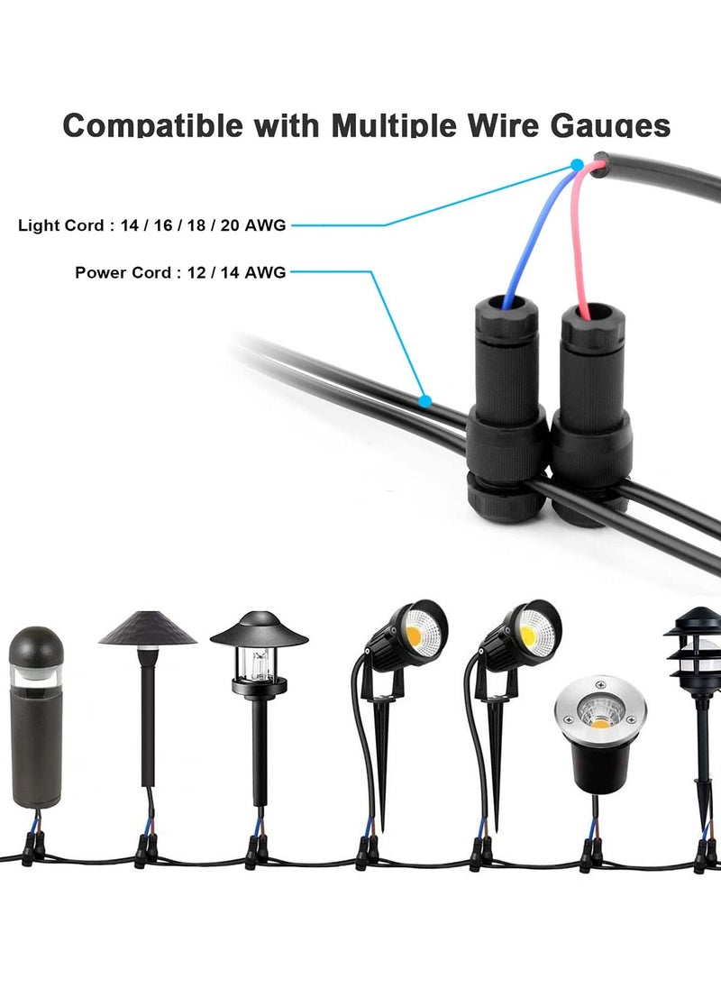 Y&D Low Voltage Wire Connectors AC 13V, Waterproof Landscape Lighting for 12/2 14/2 Gauge Cable, Ideal Outdoor Path Lights, Spotlights, In-Ground Lights(Set of 10)  - Image 3
