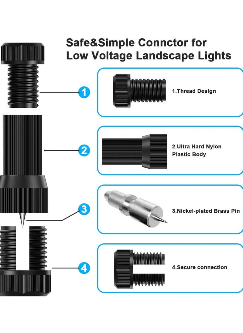 Y&D Low Voltage Wire Connectors AC 13V, Waterproof Landscape Lighting for 12/2 14/2 Gauge Cable, Ideal Outdoor Path Lights, Spotlights, In-Ground Lights(Set of 10)  - Image 2