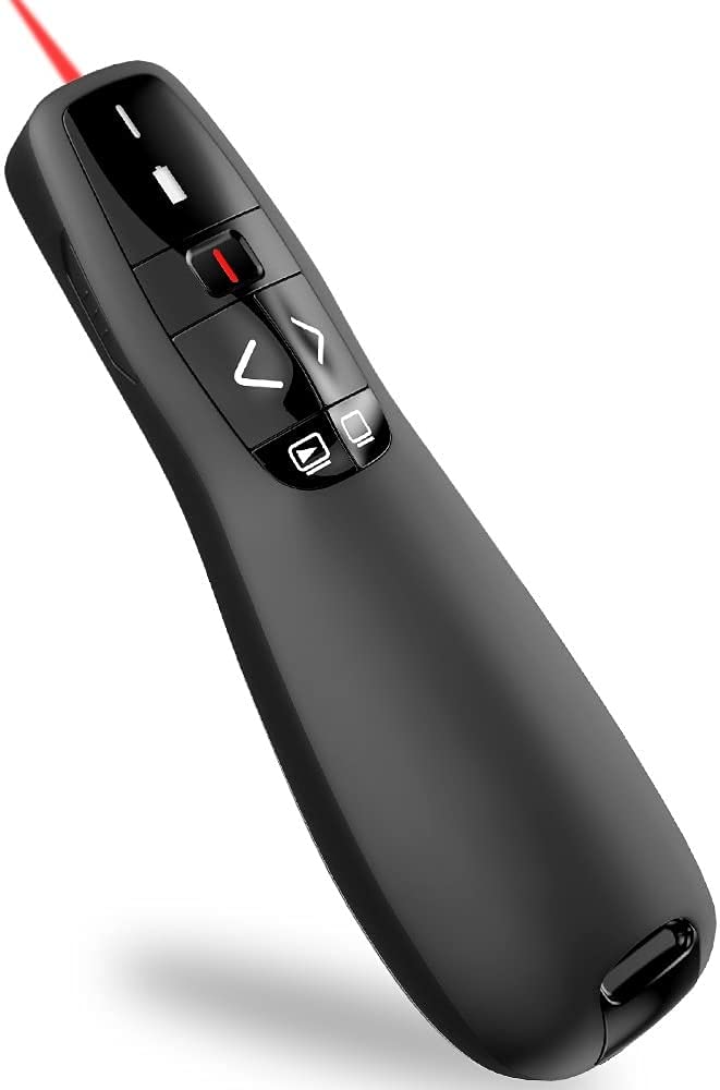 rts Slide Changer Wireless Laser Presenter Presentation Remote Clicker Laser Pointer PowerPoint Clicker PPT, Clicker Controller with Clip for PowerPoint USB Presentation Remote, 2.4GHz for Mac/Laptop/Computer/Keynote/PC/PPT - Image 1