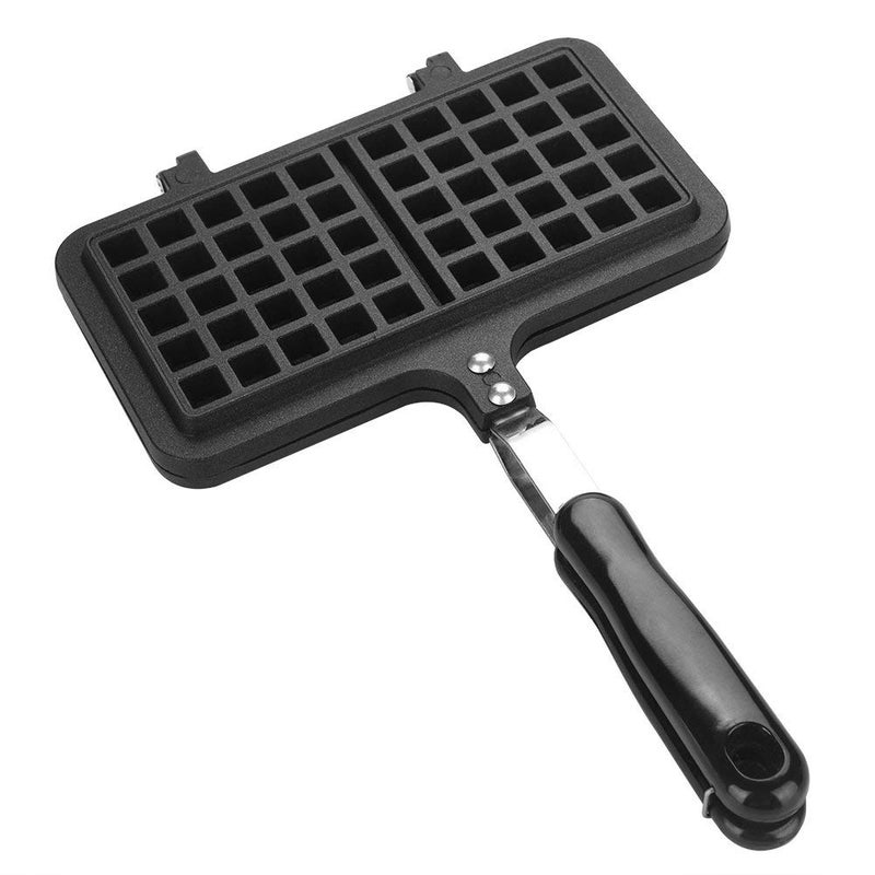 CREDSY Aluminum Dual Head Waffle Baking Pan with Long Handle Double Side NonStick Stovetop Waffle Maker Press Plater Pan Stovetop Waffle Maker Mold - Image 1