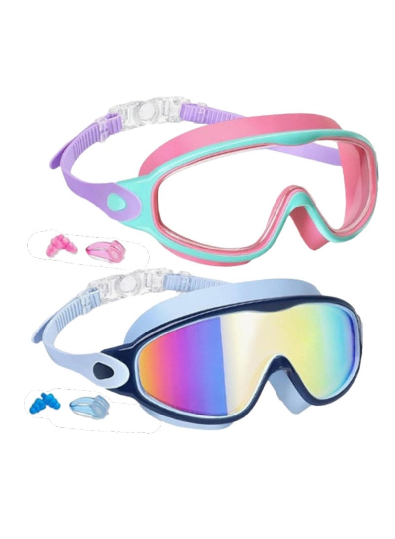 CMGTYYD 2Pcs Kids Swim Goggles Pool Goggles Swimming Eyewear for Kids 3-15 Years Old Swim Goggle Mask - Image 1