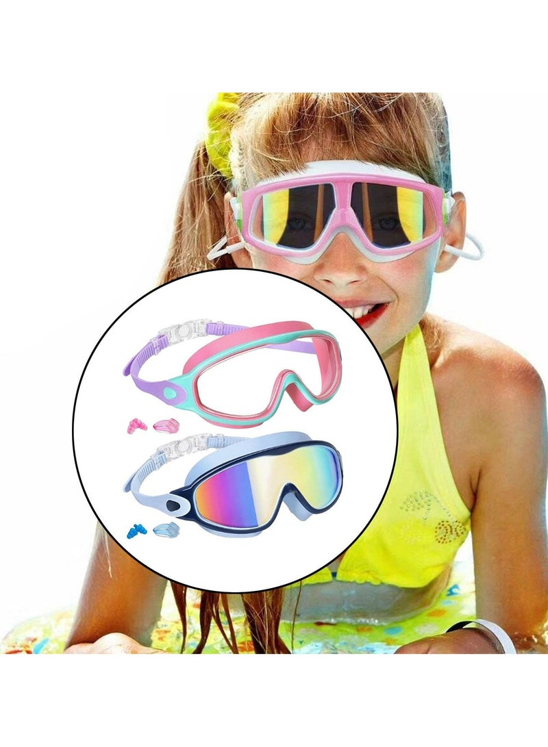 CMGTYYD 2Pcs Kids Swim Goggles Pool Goggles Swimming Eyewear for Kids 3-15 Years Old Swim Goggle Mask - Image 2