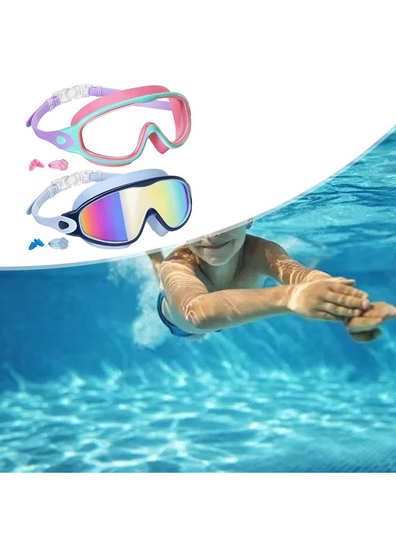 CMGTYYD 2Pcs Kids Swim Goggles Pool Goggles Swimming Eyewear for Kids 3-15 Years Old Swim Goggle Mask - Image 3