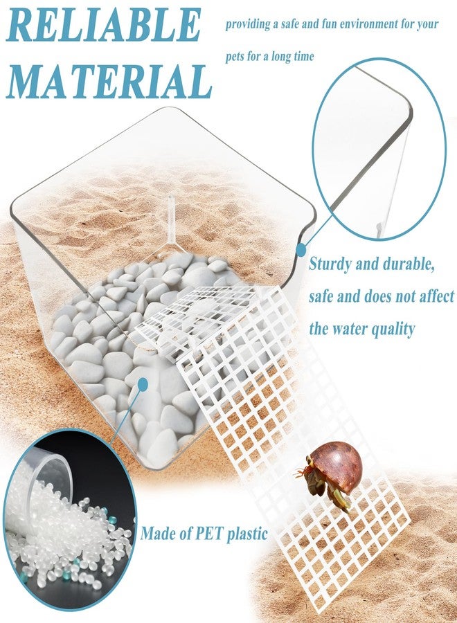 Niuohoy 2 Pack Hermit Crab Water Tank, Cage Accessories With Climbing Ramp, Aquarium Salt Water Pool for Small or Medium Habitat Home Transparent - Image 3