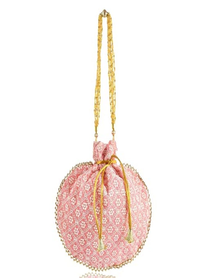 STLYZ Lucknowi Embroidered Potli Bag For Women, Handmade Traditional Potli Handbag Wristlets Ethnic Bridal Potli Batwa Bag For Ladies For Wedding Return Gifts (LucknowiPotli_Packof3) - Image 2