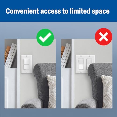 CML Hardware CML Double Rocker Decorator Light Switch, Dual Single Pole Paddle in-Wall Switch, Self-grounding Electrical On/Off Interrupter, 15A 120V, UL Listed, 1 Pack, White - Image 4