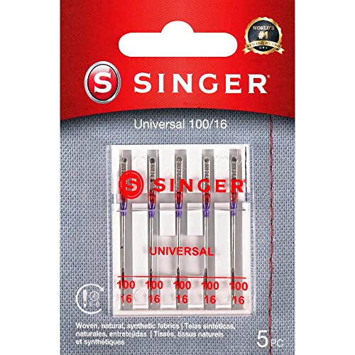 SINGER 04741 Regular Point Needles, Size 100/16, 5 Count - Image 1