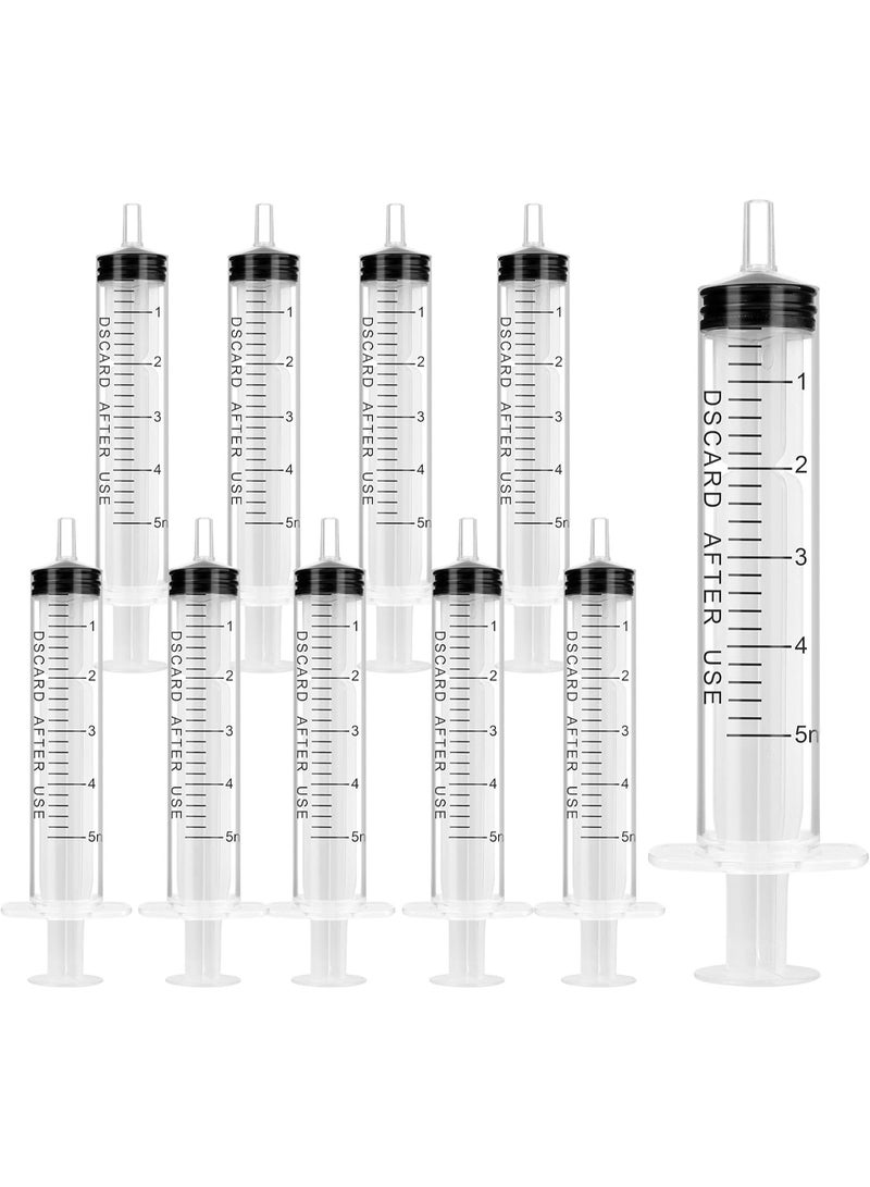 حقنة طبية يمكن التخلص منها 5 مل بإبرة، مختومة بشكل فردي، حقنة معقمة للمختبرات العلمية وطب الاطفال وتوزيع السوائل والري وتغذية الحيوانات الاليفة 10 عبوات - Image 1