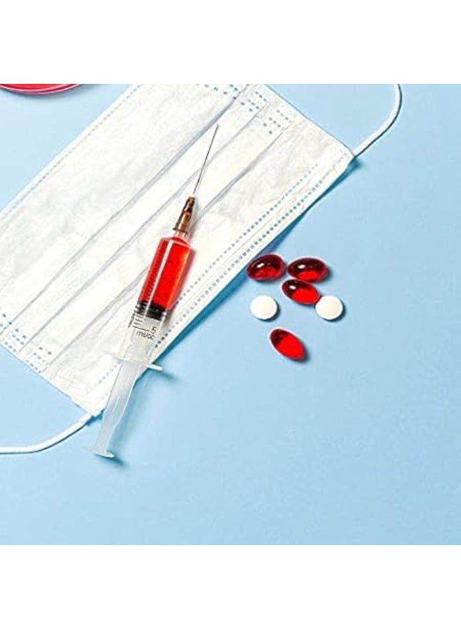 حقنة طبية يمكن التخلص منها 5 مل بإبرة، مختومة بشكل فردي، حقنة معقمة للمختبرات العلمية وطب الاطفال وتوزيع السوائل والري وتغذية الحيوانات الاليفة 10 عبوات - Image 5
