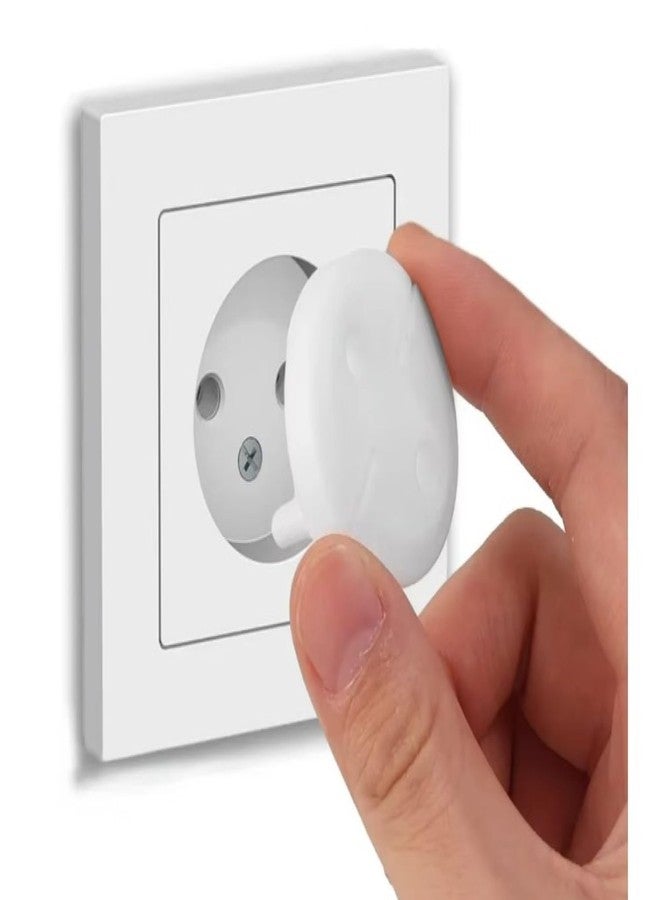 V2H Transparent Plastic Baby Proofing Outlet Covers, European Wall Round Hole Socket Plug Cover Baby Safety Protector(Set of 5) - Image 1