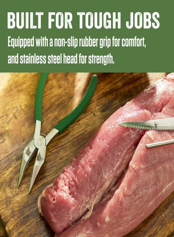 LEM Products SilverSkin Pliers, Pliers for Meat and Game, Stainless Steel, Green - Image 3