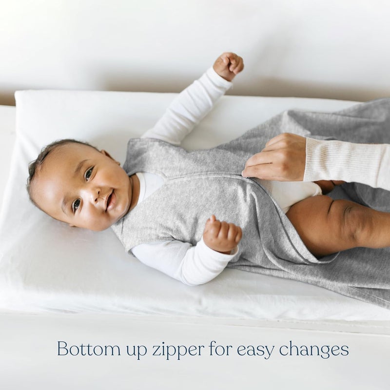 هالو كيس نوم ، بطانية قابلة للارتداء من القطن 100%، حقيبة نوم للانتقال من اللف، معامل العزل الحراري 0.5، تصميم الزعتر الأزرق، مقاس كبير، 12-18 شهرًا - Image 4