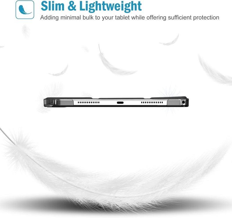 Procases Smart Case For Lenovo Tab M11 11" 2024 Tb330Fu With Pen Holder, Slim Stand Tri-Fold Hard Shell Protective Tablet Cover Translucent Back Case Support Auto Wake/Sleep -Black - Image 4