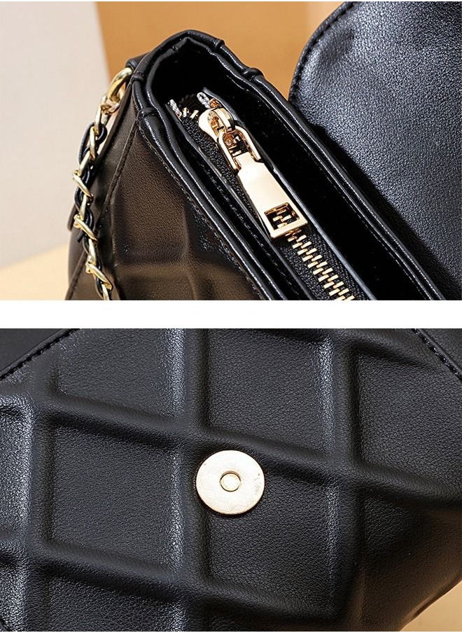 DUNISO - Women Faux Leather Crossbody Bag Shoulder Bag Ladies Designer Satchel Messenger Bag Black - Image 1