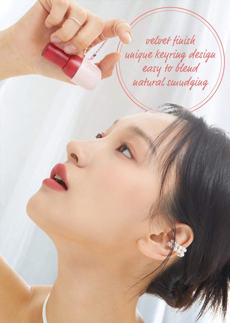 I'M MEME Color Key Ring Velvet Lip Tint - 07 Muted Plum | Long Lasting Lip Stain, Matte Finish, Smooth Texture, Kbeauty, Cute Korean Makeup, Compact, Portable Keychain, Travel-Friendly, Gift, 2.8g - Image 2