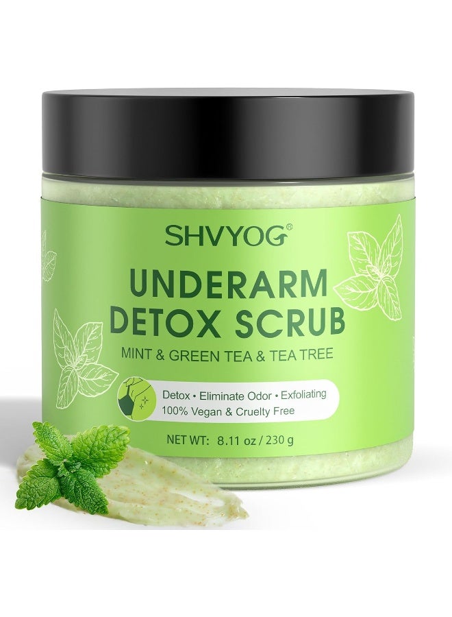 SHVYOG Underarm Detox Scrub, Green Tea Armpit Detox Scrub With Mint And Tea Tree, Natural Underarm Scrub For Armpit Detoxifying, Odors Eliminating, Exfoliating And Smoothing - Image 1