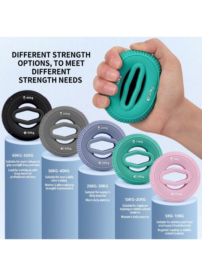 Ring Hand Grip Trainer – 5 to 50 kg Hand Grip Strengthening Ring – Silicone Hand Grip Trainer, Muscle Strengthening Squeezer, Forearm Grip Training Ring – Multiple Resistance Levels - Image 2