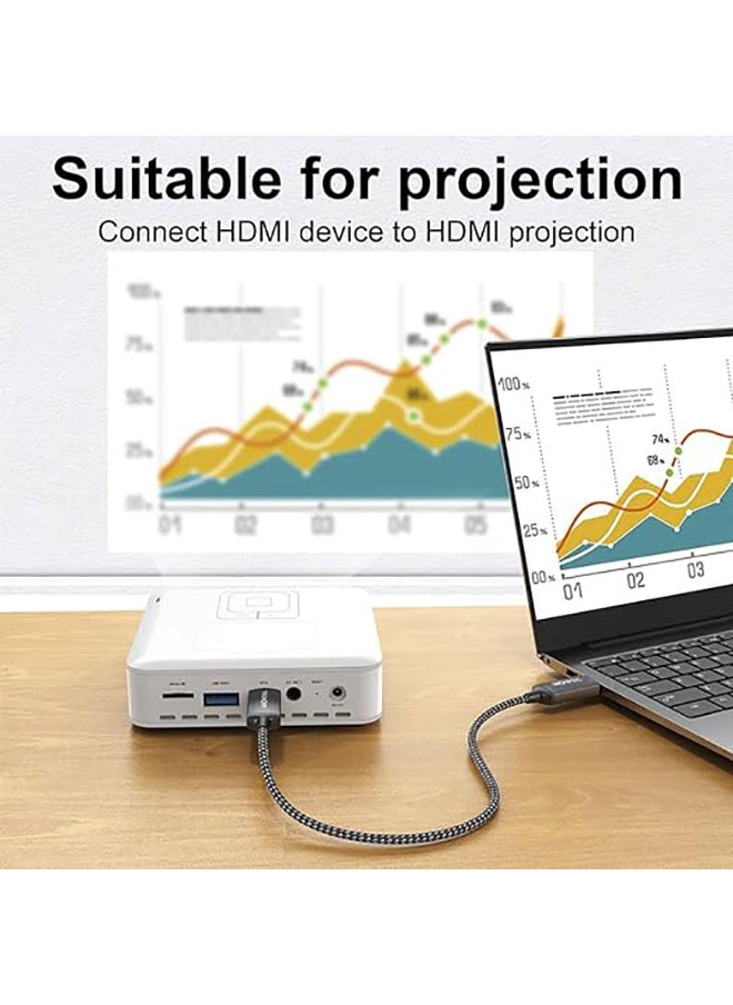 MOWSIL كابل HDMI 4K 2.0 بطول 1 متر، 4K@60Hz HDMI عالي السرعة إلى HDMI فيديو Ultra HD 4K HDMI مضفر متوافق مع MacBook Pro TV Switch Xbox PS5 PC Laptop  - Image 4