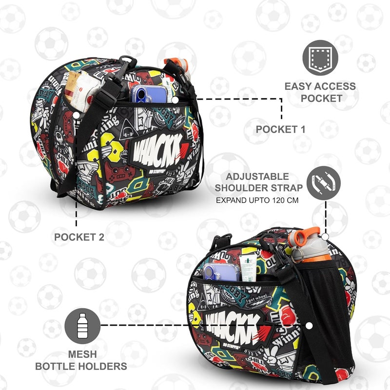 WHACKK Attack Soccer 12L Rugby Football Equipment Bags|Basketball Volleyball Bags |Adjustable Strap Backpack |Easy Access Pocket Mesh Bottle Holders | Ball Bag |Kitbag |Bag - Image 3