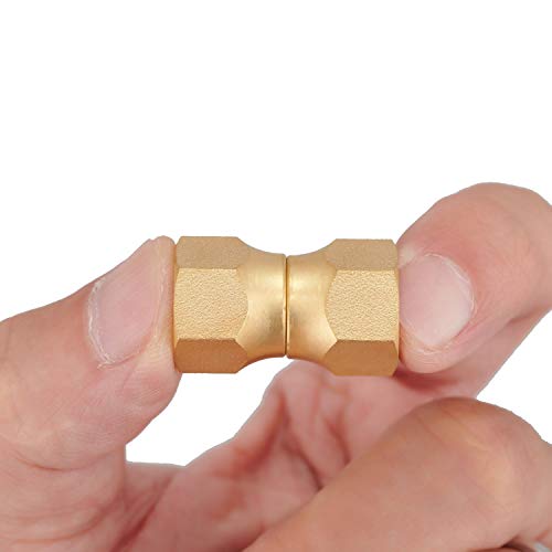 Minimprover 2 PCS Brass 1/4" Female Flare Swivel Adapter, Female Swivel Nut, Flare Tube Fitting, Valve Connector - Image 2
