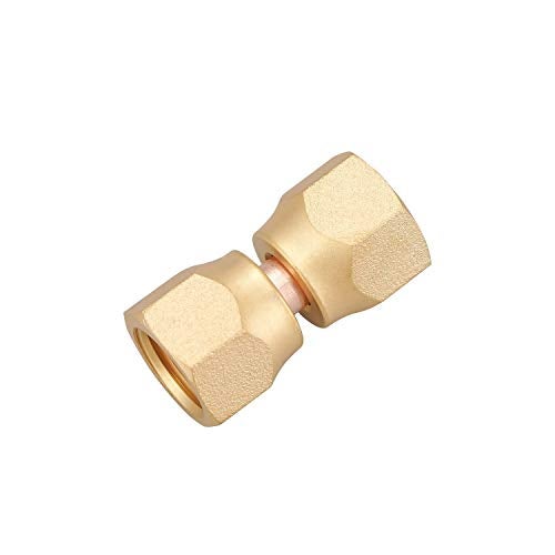 Minimprover 2 PCS Brass 1/4" Female Flare Swivel Adapter, Female Swivel Nut, Flare Tube Fitting, Valve Connector - Image 4