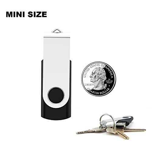 Maspen 2 Pack 32GB USB Flash Drive USB 2.0 Thumb Drives Jump Drive Fold Storage Memory Stick Swivel Design - Black - Image 5