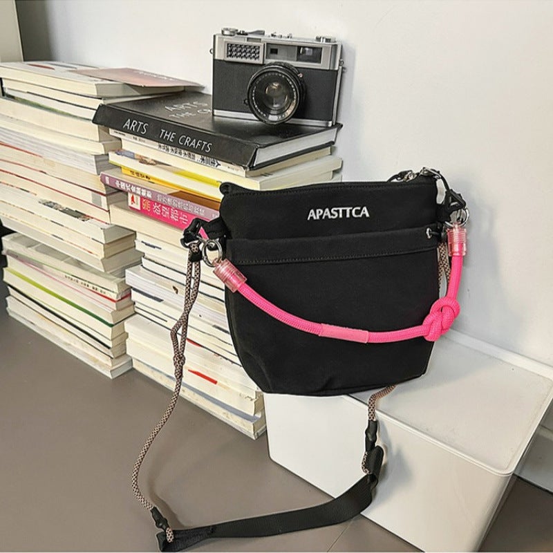 Unisex Casual Color Block Embroidered Nylon Crossbody Bag - Image 5