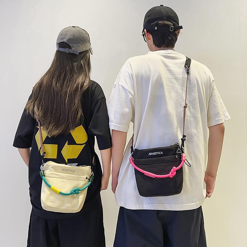 Unisex Casual Color Block Embroidered Nylon Crossbody Bag - Image 2