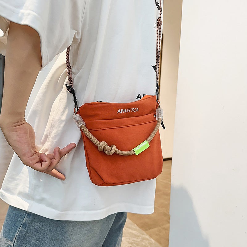 Unisex Casual Color Block Embroidered Nylon Crossbody Bag - Image 4