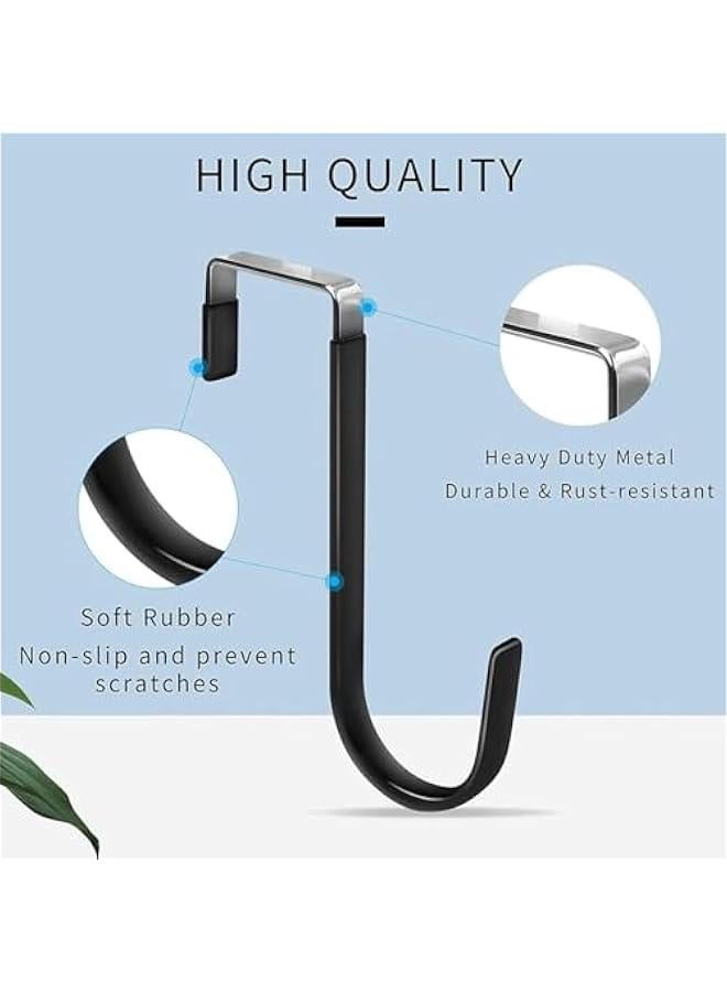HOOKOR 6 Pack Over The Door Hooks, Hangers Hooks with Rubber Prevent Scratches, Heavy Duty Organizer for Living Room, Bathroom, Bedroom, Kitchen Hanging Clothes, Towels, Hats, Coats - Image 2