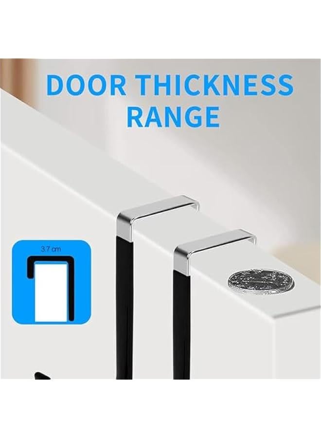 HOOKOR 6 Pack Over The Door Hooks, Hangers Hooks with Rubber Prevent Scratches, Heavy Duty Organizer for Living Room, Bathroom, Bedroom, Kitchen Hanging Clothes, Towels, Hats, Coats - Image 4